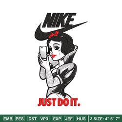 snow white nike embroidery design, snow white embroidery, nike design, embroidery file, cartoon shirt, instant download,