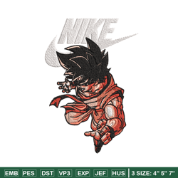 son goku nike embroidery design, dragon ball embroidery, nike design, anime shirt, embroidery file, instant download