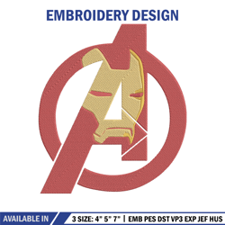 Iron man logo Embroidery Design, Marvel Embroidery, Embroidery File, Anime Embroidery, Anime shirt, Digital download