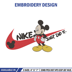 mickey nike embroidery design, mickey embroidery, embroidery file, nike embroidery, anime shirt, digital download