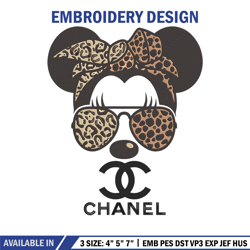 mickey x chanel embroidery design, mickey embroidery, embroidery file, chanel embroidery, anime shirt, digital download