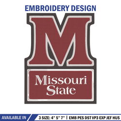 missouri state bears logo embroidery design,ncaa embroidery, sport embroidery,logo sport embroidery,embroidery design