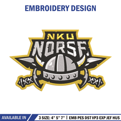 northern kentucky logo embroidery design, sport embroidery, logo sport embroidery, embroidery design, ncaa embroidery