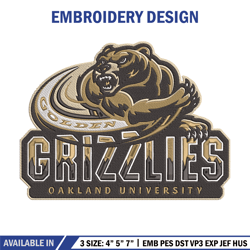 oakland university logo embroidery design, ncaa embroidery,sport embroidery,logo sport embroidery,embroidery design.