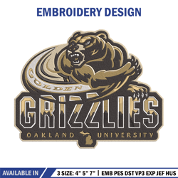 oakland university logo embroidery design, sport embroidery, logo sport embroidery, embroidery design, ncaa embroidery