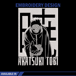 obito poster embroidery design, naruto embroidery, embroidery file, anime embroidery,anime shirt, digital download.