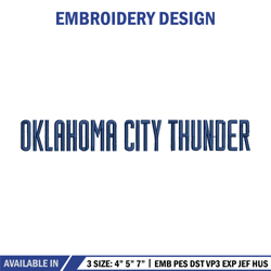 oklahoma city thunder logo embroidery design, nba embroidery, sport embroidery, embroidery design,logo sport embroidery