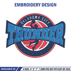 oklahoma city thunder logo embroidery design,nba embroidery, sport embroidery, embroidery design, logo sport embroidery