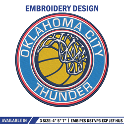 oklahoma city thunder logo embroidery design,nba embroidery, sport embroidery,embroidery design, logo sport embroidery