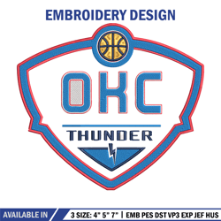 oklahoma city thunder logo embroidery design,nba embroidery,sport embroidery,embroidery design, logo sport embroidery.