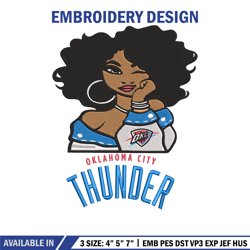 oklahoma thunder girl embroidery design, nba embroidery, sport embroidery, embroidery design, logo sport embroidery.