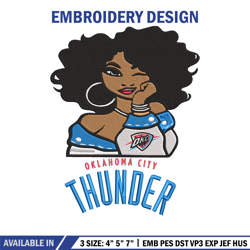 oklahoma thunder girl embroidery design, nba embroidery, sport embroidery, embroidery design, logo sport embroidery