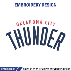 oklahoma thunder logo embroidery design, nba embroidery, sport embroidery, embroidery design, logo sport embroidery