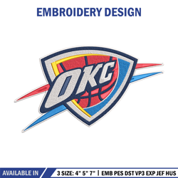 oklahoma thunder logo embroidery design,nba embroidery, sport embroidery, embroidery design, logo sport embroidery
