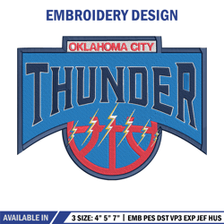 oklahoma thunder logo embroidery design,nba embroidery,sport embroidery, embroidery design, logo sport embroidery.