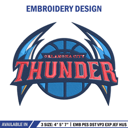 oklahoma thunder logo embroidery design,nba embroidery,sport embroidery,embroidery design, logo sport embroidery.