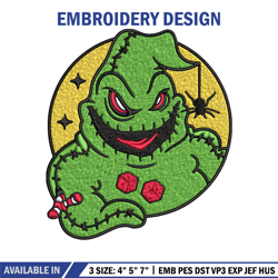 oogie boogie laugh embroidery design, oogie boogie embroidery, halloween design, embroidery file, digital download.