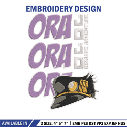 ora ora ora embroidery design, jojo embroidery, embroidery file, anime embroidery, anime shirt, digital download