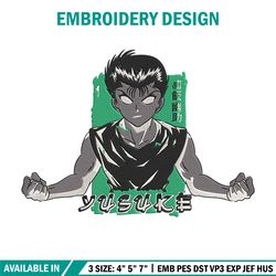 yusuke box embroidery design, yu yu hakusho embroidery, embroidery file, anime embroidery, anime shirt,digital download