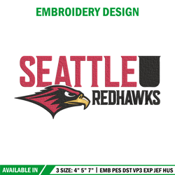 seattle university logo embroidery design, ncaa embroidery, sport embroidery, embroidery design ,logo sport embroidery.