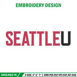 seattle university logo embroidery design, ncaa embroidery, sport embroidery, logo sport embroidery, embroidery design