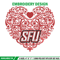 simon fraser heart embroidery design, ncaa embroidery, embroidery design,logo sport embroidery,sport embroidery