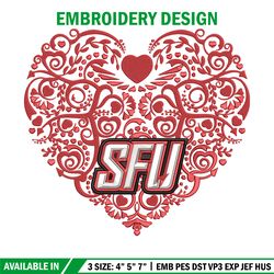 simon fraser heart embroidery design, ncaa embroidery, embroidery design,logo sport embroidery,sport embroidery