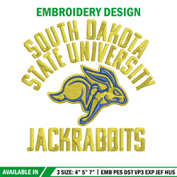 south dakota state logo embroidery design, ncaa embroidery, embroidery design, logo sport embroidery, sport embroidery.