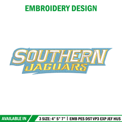 southern jaguars logo embroidery design, ncaa embroidery, embroidery design,logo sport embroidery,sport embroidery