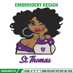 st. thomas girl embroidery design, ncaa embroidery, sport embroidery, logo sport embroidery, embroidery design