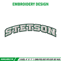 stetson hatters logo embroidery design, ncaa embroidery, embroidery design,logo sport embroidery,sport embroidery