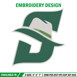 stetson university logo embroidery design, ncaa embroidery, sport embroidery, logo sport embroidery,embroidery design