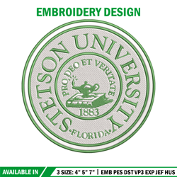 stetson university logo embroidery design, ncaa embroidery, sport embroidery,logo sport embroidery,embroidery design