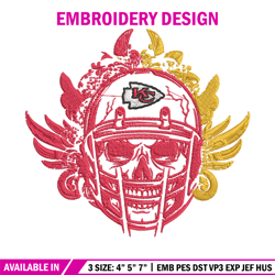 skull helmet kansas city chiefs embroidery design, kansas city chiefs embroidery, nfl embroidery, logo sport embroidery.