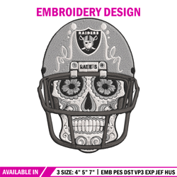 skull helmet las vegas raiders embroidery design, las vegas raiders embroidery, nfl embroidery, logo sport embroidery.