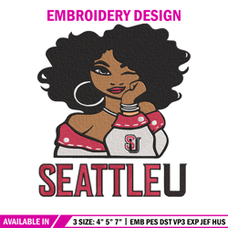 seattle university girl embroidery design, ncaa embroidery, embroidery design, logo sport embroidery,sport embroidery