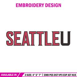 seattle university logo embroidery design, ncaa embroidery, embroidery design,logo sport embroidery,sport embroidery