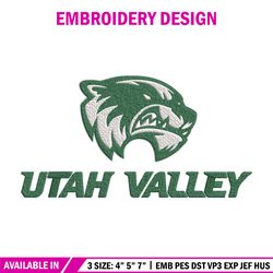 utah valley wolverines logo embroidery design, ncaa embroidery, sport embroidery,logo sport embroidery,embroidery design