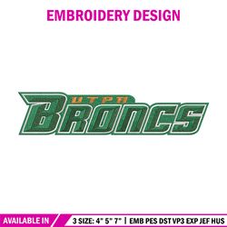 utrgv broncs logo embroidery design,ncaa embroidery,sport embroidery,logo sport embroidery,embroidery design