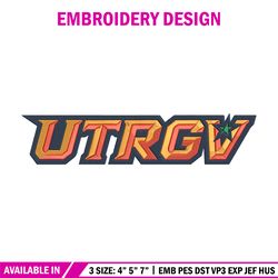 utrgv vaqueros logo embroidery design, ncaa embroidery, sport embroidery, logo sport embroidery, embroidery design