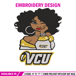 vcu rams girl embroidery design, ncaa embroidery, sport embroidery, logo sport embroidery, embroidery design