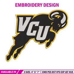 vcu rams logo embroidery design, ncaa embroidery,sport embroidery, logo sport embroidery, embroidery design