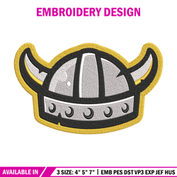 viking helmet logo embroidery design, ncaa embroidery, sport embroidery, logo sport embroidery, embroidery design