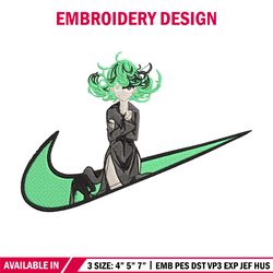 tatsumaki nike embroidery design,one punch man embroidery, embroidery file, nike embroidery,anime shirt,digital download