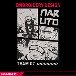 team 07 naruto embroidery design, naruto embroidery, embroidery file, anime embroidery, anime shirt, digital download