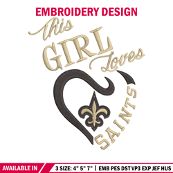 this girl loves new orleans saints embroidery design, saints embroidery, nfl embroidery, logo sport embroidery.