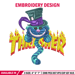 thrasher cartoon logo embroidery design, thrasher cartoon embroidery, logo design, embroidery file, instant download.