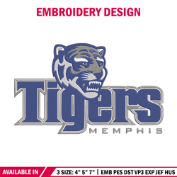 tigers memphis logo embroidery design, ncaa embroidery, sport embroidery,logo sport embroidery,embroidery design