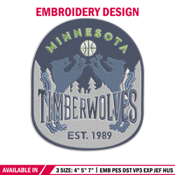 timberwolves design embroidery design, nba embroidery, sport embroidery, embroidery design, logo sport embroidery