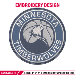 timberwolves logo embroidery design, nba embroidery, sport embroidery, embroidery design, logo sport embroidery.